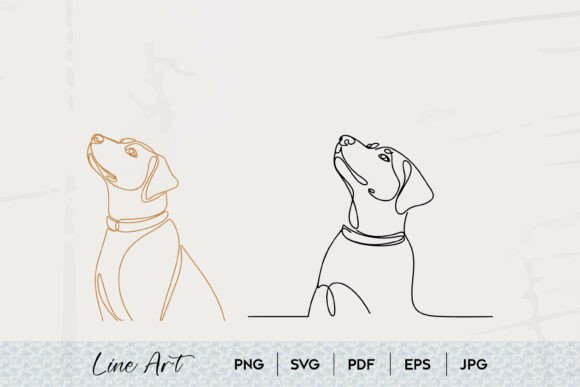 Dog Line Art Outline SVG - Download Now