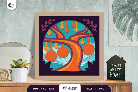 Family Tree 3 Members 3D Light Box SVG - Download Now