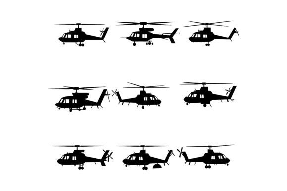 Flying Helicopter Vector Set - Download Now
