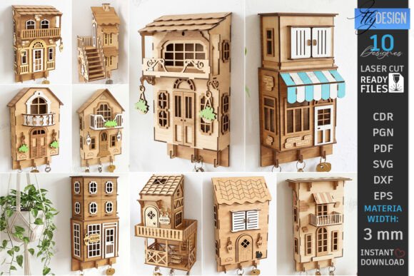 Download House Shaped Organizer Laser Cut Bundle - Laser Collection