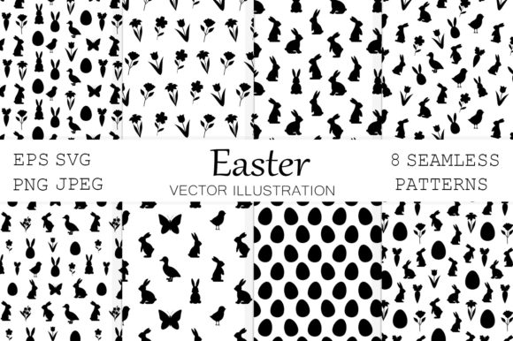 Easter Silhouette Pattern. Easter Bunny - Download Now