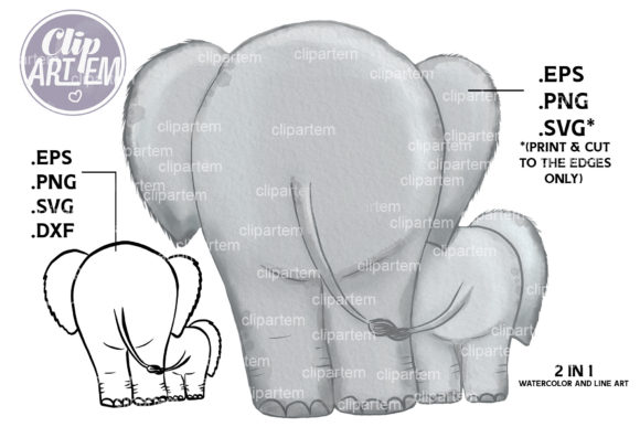 Walking Elephants Daddy Baby Vector, Svg - Download Now