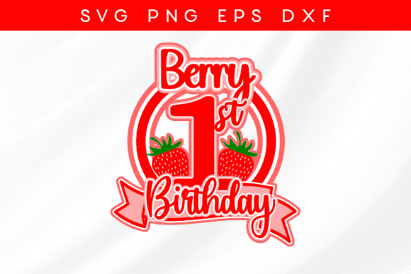 Berry First Layered Cake Topper SVG - Download Now