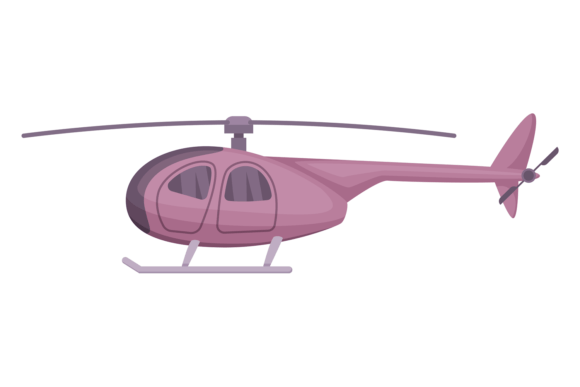 Flying Helicopter Cartoon Icon. Rotor Ai - Download Now
