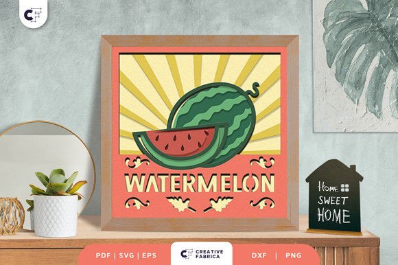 Groovy Watermelon 3D Shadow Box Paper Cut - Download Now