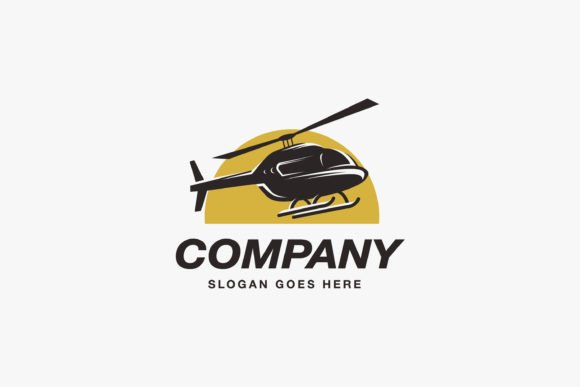 Flying Helicopter Logo Icon - Download Now