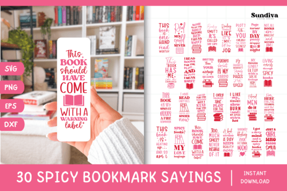 30 Spicy Bookmark Saying SVG Bundle - Download Now