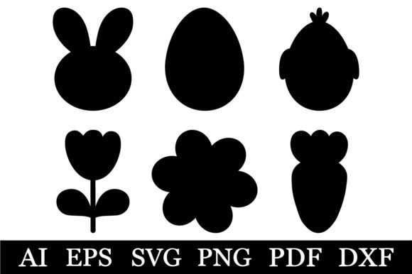 Easter Silhouette Clipart. Easter SVG - Download Now